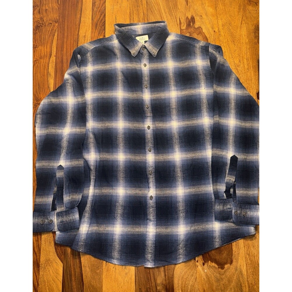 Croft & Barrow XXL Men’s Flannel Button Up Blue, Black, White Academia Fall Cozy